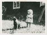 Greta med hund, Edshammar, Uppland 1929