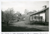 Västerås, Aroslund.
Villa och trädgård i kv. Albert 5, från Arosvägen. 1972.