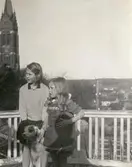 Ulla Björck med systern Bibbi samt terriern Tuj eller Muff på Villa Björckås uteveranda. Fotografi taget i mars 1930. Systrarna var döttrar till doktor Erik Björck med makan Laila.

Numera har huset adressen Frölundagatan 25 B i Åby, Mölndal.