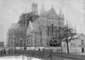 Byggnation av Olaus Petrikyrkan, ca 1910