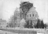 Byggnation av Olaus Petrikyrkan, ca 1910