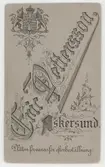 Baksida till visitkort från Eric Pettersson, 1890-tal