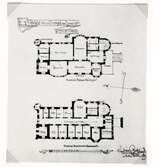 Planritning över Teleborgs slott. Den s.k. paradvåningen samt bottenvåningen.