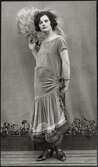 Greta Garbo iförd klänning från Drécoll som mannekäng för NK:s Franska damskrädderi hösten 1923.