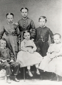 Gruppfoto, Växjö 1869.
Sex syskon ur familjen Wrede har samlats hos fotografen.