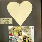 Lysning inför bröllopet mellan Mary Ekdahl (1920 - 1988, gift Ekman) och Björn Ekman (1913 - 1992) i Hagakyrkan i Göteborg 1941-06-07. Man ser ett urklippt ljusgult hjärta, lysningsannonsen samt ett axplock av små texter och bilder från serietidningar.
