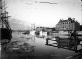 Härnösands hamn den 14 maj 1898. S/S Nordstjärnan, S/S Nyland och S/S Strömkarlen.