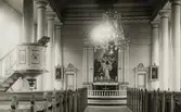Interiör från okänd kyrka, troligen Växjö stift. 1930-tal.