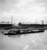 På Donau. En gammal lastbåt passeras. Tjeckoslovakien-Ungern-Österrike 1935.