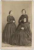 Kabinettsfotografi - Carolina Offrell med döttrarna Anna och Hedvig, Uppsala 1860-tal