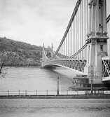 Donau och den gamla Elisabeth-bron i Budapest. Tjeckoslovakien-Ungern-Österrike 1935.