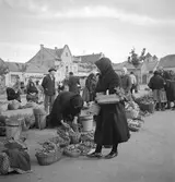 Marknad i Gyöngyös. Tjeckoslovakien-Ungern-Österrike 1935.