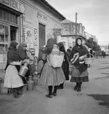 Marknad i Gyöngyös. Tjeckoslovakien-Ungern-Österrike 1935.