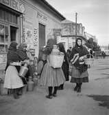 Marknad i Gyöngyös. Tjeckoslovakien-Ungern-Österrike 1935.