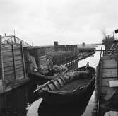 Två båtar på en kanal i Aalsmeer. Tyskland-Holland-Belgien 1938.