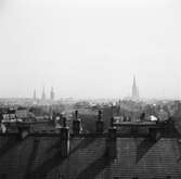 En vy över staden Hamburg. Tyskland-Holland-Belgien 1938.