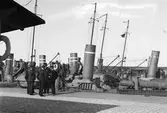 Svenska torpedbåtar i Härnösand under det tyska flottbesöket.