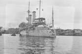 Tyskt örlogsfartyg i Härnösand under det tyska flottbesöket.