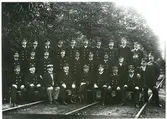 Västerås, Munkängen.
Järnvägspersonal vid Stockholm-Vesterås-Bergslagen, 1895.