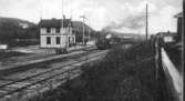 Bollsta station. Brevkort poststämplat 1914. Förlag: Nils Jonson, Kramfors.