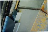 Gjuteriets restaurering, droppbleck, stödplåt, spalt för ventilation