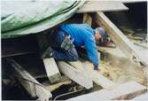 Restaurering av Mekaniska verkstadens exteriör, rötskadade takstolar repareras