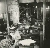 Ett hörn av svarvareavdelningen.
Borås Mekaniska Verkstad.