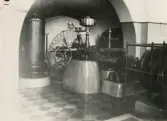Finnforsens kraftverk år 1911. Interiör av kraftstation.
Borås Mekaniska Verkstad.