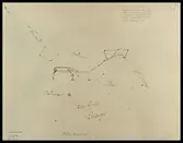 Skilda lappmarker. Teckning av Johan Turi.  L.A. 874 nr. 12  Stjärnhimmel med text på samiska och svenska.