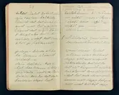 Fotografi av sida ur manus/anteckningsbok nr. 3  av Johan Turi till ”muittalus samiid birra”. Uppslaget sid. 38-39