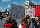 Demonstration på Fiskartorget i Västerås