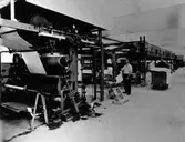 Interörbild från beredningsverket. Alingsås Bomullsväveri. Nya fabriken i kvarteret Vimpeln.