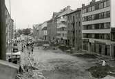 Gatuarbete på Järnvägsgatan, 1964-06-11