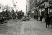 Gatuarbete på Järnvägsgatan, 1964-02-06