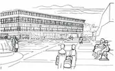 Skiss av blivande medborgarhuset
