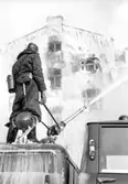 Brandsläckning av skofabrik, 1966-02-07