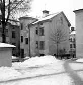 Efter brand i bostadshus, 1960