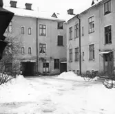 Efter brand i bostadshus, 1960