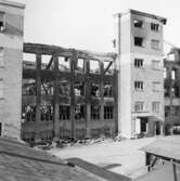 Skofabriken Rex efter brand, 1942