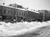 Hästslädar på Stortorget, februari 1924