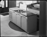 ROSTFRI DISKBÄNK MED RÖDBOKSSNICKERIER OCH P-PLATTA