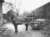 Renhållningsarbetare med häst och vagn, ca 1900