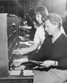 Girobokföringen. Sortering av inbetalningskorten.