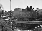 Påsar med cement till polishusets byggnation, 1955-04-29