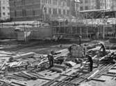 Arbetet pågår med polishusbygget, 1956-03-13