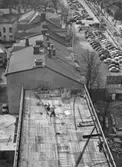Flygbild över polishuset, 1957-04-23