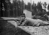 Fältövning med gasmask, 1920-tal