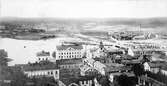 Utsikt  från Domkyrkotornet, före 1900. Vykort.