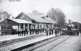 Järnvägspersonal vid Pålsboda station, ca 1900
