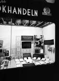 Skyltfönster till Lindhska bokhandeln, maj 1958